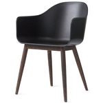 Harbour Wooden Base Armchair - Dark Stained Oak / Black