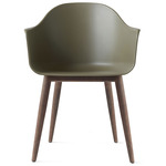 Harbour Wooden Base Armchair - Dark Stained Oak / Olive