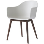 Harbour Wooden Base Armchair - Dark Stained Oak / White
