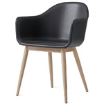 Harbour Wooden Base Armchair - Natural Oak / Dakar Black Leather