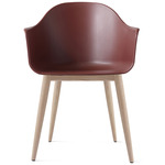 Harbour Wooden Base Armchair - Natural Oak / Burned Red