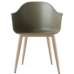 Harbour Wooden Base Armchair - Natural Oak / Olive