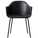 Harbour Steel Base Armchair - Black / Dakar Black Leather