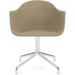 Harbour Swivel Armchair - Polished Aluminum / Beige Boucle