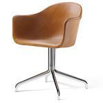 Harbour Swivel Armchair - Polished Aluminum / Dakar Cognac Leather