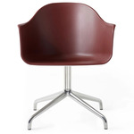 Harbour Swivel Armchair - Polished Aluminum / Burned Red
