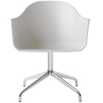 Harbour Swivel Armchair - Polished Aluminum / Light Grey