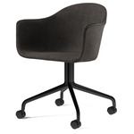 Harbour Upholstered Swivel Armchair with Casters - Black / Canvas 154