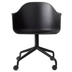 Harbour Hard Shell Swivel Armchair with Casters - Black / Black