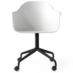 Harbour Hard Shell Swivel Armchair with Casters - Black / White