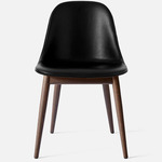 Harbour Wooden Base Side Chair - Dark Stained Oak / Dakar Black Leather