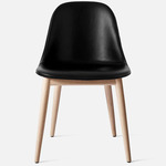 Harbour Wooden Base Side Chair - Natural Oak / Dakar Black Leather