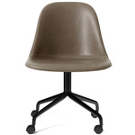 Harbour Swivel Side Chair with Casters - Black / Dakar Antilop Leather