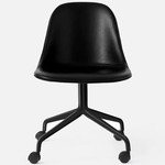 Harbour Swivel Side Chair with Casters - Black / Dakar Black Leather