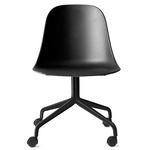 Harbour Swivel Side Chair with Casters - Black / Black