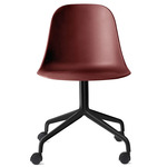 Harbour Swivel Side Chair with Casters - Black / Burned Red
