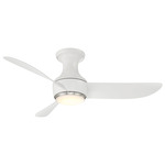 Corona Ceiling Fan with Light - Matte White / Brushed Nickel / Matte White