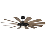 Wyndmill Ceiling Fan with Light - Matte Black / Barnwood