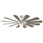 Wyndmill Ceiling Fan with Light - Steel / Weathered Wood