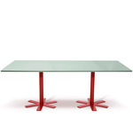 Parrot Dining Table - Orange-Red / Light Turquoise