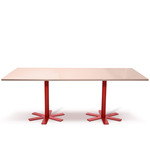 Parrot Dining Table - Orange-Red / Light Pink