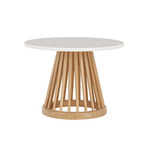 Fan Table - Natural / White Marble