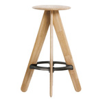 Slab Bar Stool - Natural Oak