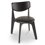 Slab Side Chair - Black / Black Leather