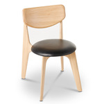 Slab Side Chair - Natural / Black Leather