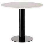 Tube Dining Table - Black / White Marble
