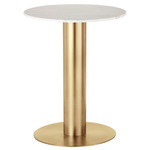 Tube Dining Table - Brass / White Marble