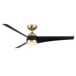 Sonoma Ceiling Fan with Light - Soft Brass / Matte Black