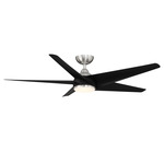 Viper Ceiling Fan with Light - Brushed Nickel / Matte Black