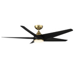 Viper Ceiling Fan with Light - Soft Brass / Matte Black