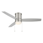 Atlantis Flush Ceiling Fan with Light - Brushed Nickel / Titanium Silver