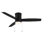 Atlantis Flush Ceiling Fan with Light - Matte Black / Matte Black