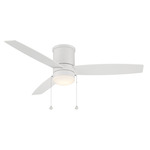 Atlantis Flush Ceiling Fan with Light - Matte White / Matte White