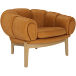 Croissant Lounge Chair - Oak / Chamois Cuoio Leather