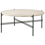 TS Outdoor Coffee Table - Black / Outdoor White Travertine