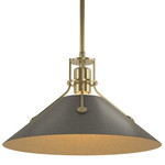 Henry Steel Pendant - Modern Brass / Natural Iron