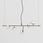 Mami Linear Suspension - Brushed Bronze / White