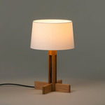 FAD Table Lamp - Natural Oak / White Linen