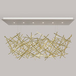 Criss Cross Linear Chandelier - Overstock - Brushed Brass