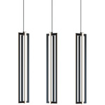 Cass Linear Multi Light Pendant - Black / Frosted