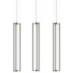 Cass Linear Multi Light Pendant - Satin Nickel / Frosted