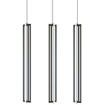 Cass Linear Multi Light Pendant - Black / Frosted