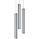 Cass Round Multi Light Pendant - Black / Frosted