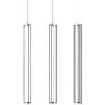 Cass Linear Multi Light Pendant - Satin Nickel / Frosted