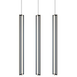 Cass Linear Multi Light Pendant - Black / Frosted