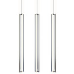 Cass Linear Multi Light Pendant - Satin Nickel / Frosted